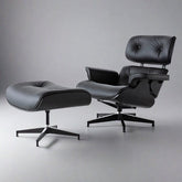 Classic Eames Style Lounge Chair and Ottoman - All Black | Ebony Ash Wood